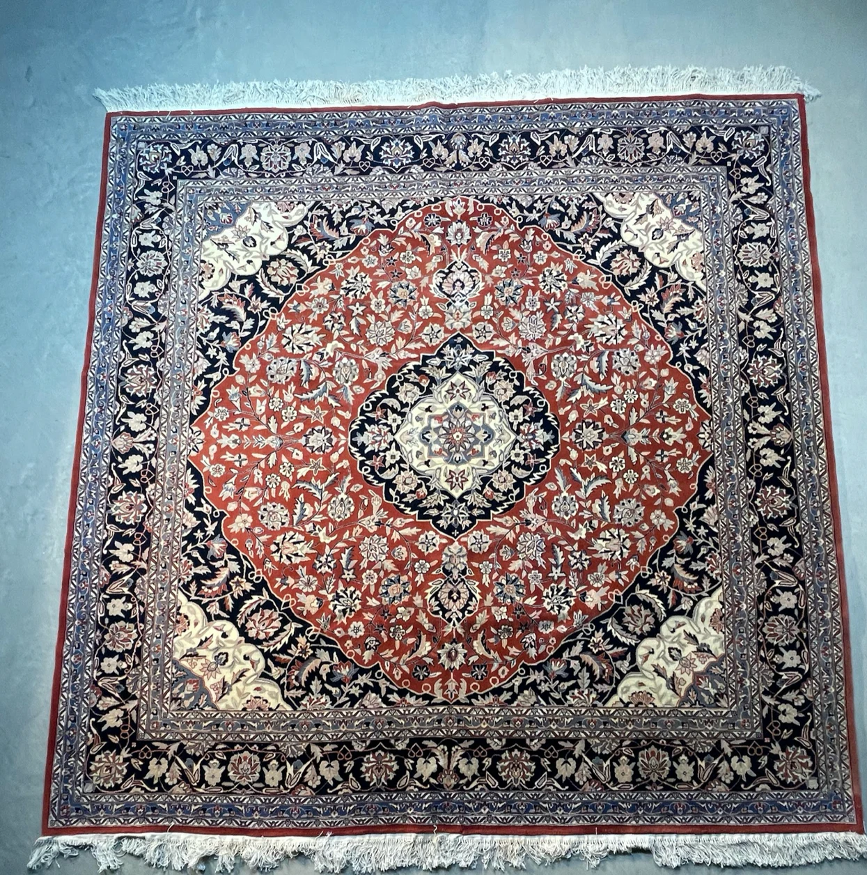 8'5 x 8'5 Persian Kashan Square Rug