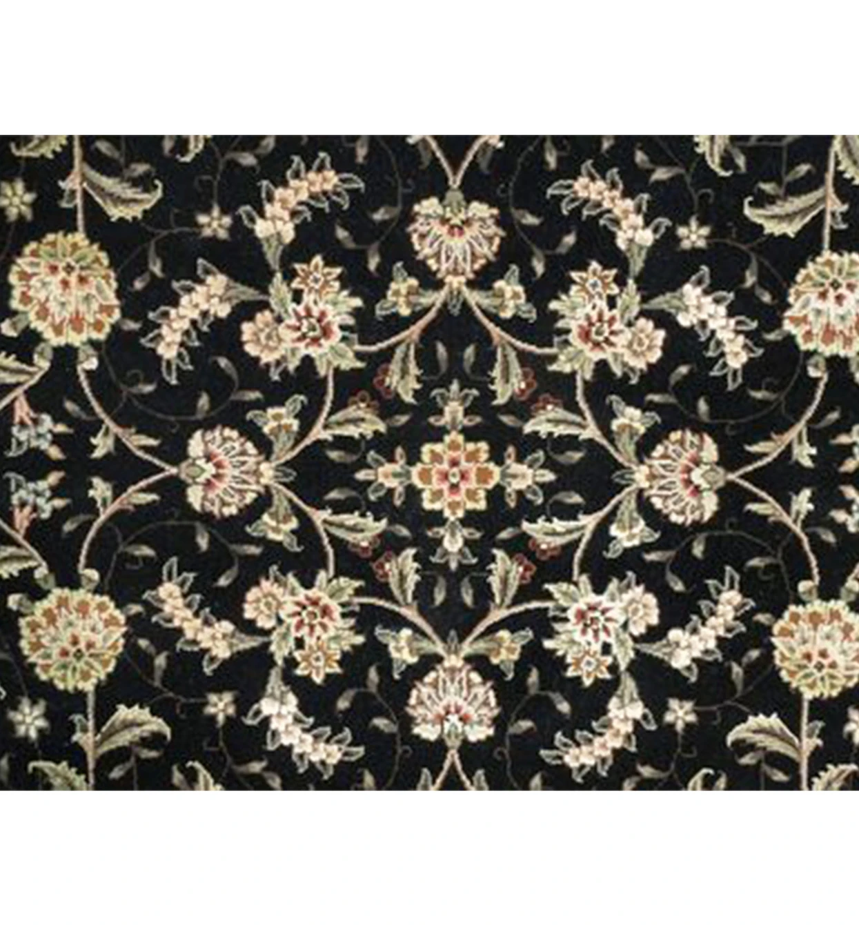 7 x 7 Round Sarough Oriental Rug Wool & Silk