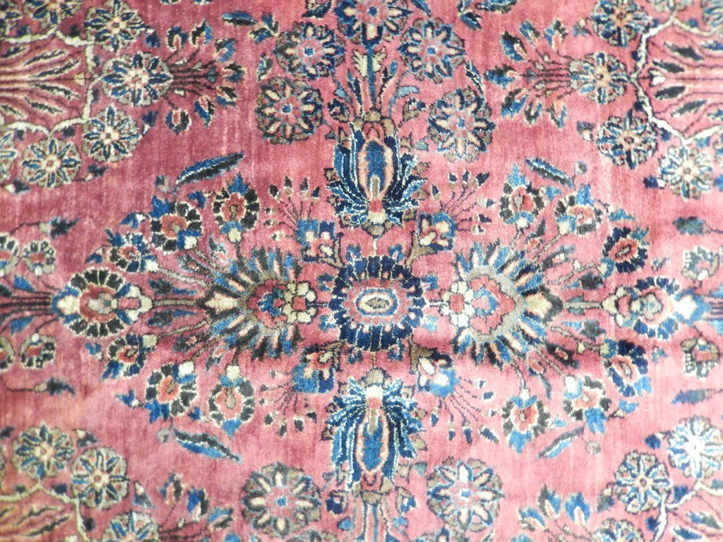 Persian Wool Hand-Knotted 10x19 Rust Red Semi-Antique Sarough Rug