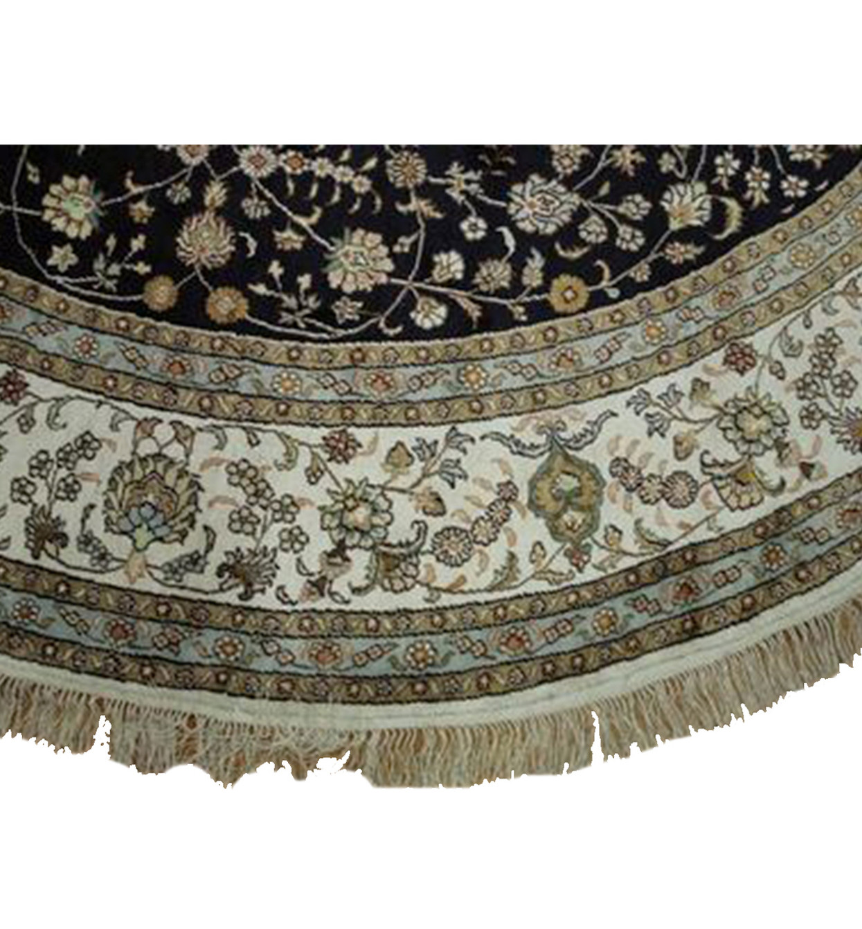 10 x 10 All Silk Oriental Tabriz Round Rug