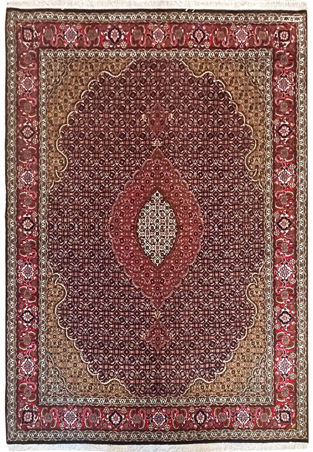 5 x 6'5 Persian Tabriz Mahi Wool & Silk Rug