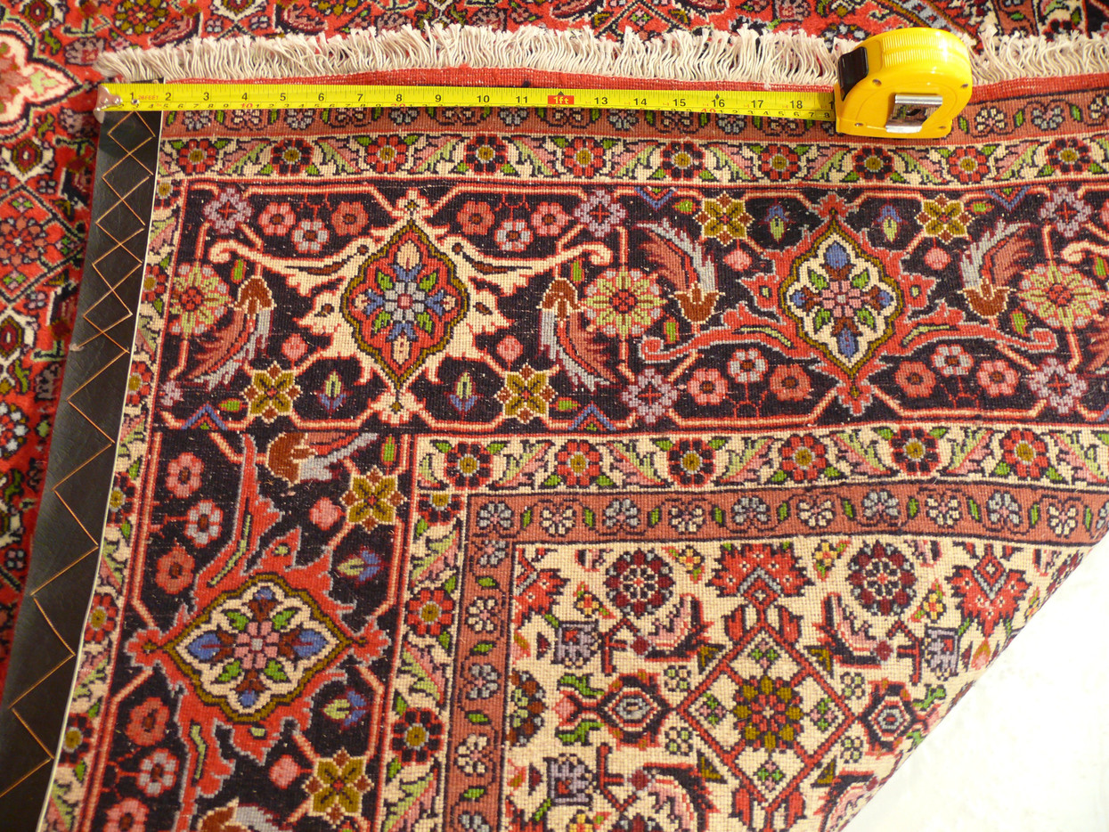 Another back view showing the weave density of 6'7 x 9'9 Persian Bijar Iron Rug