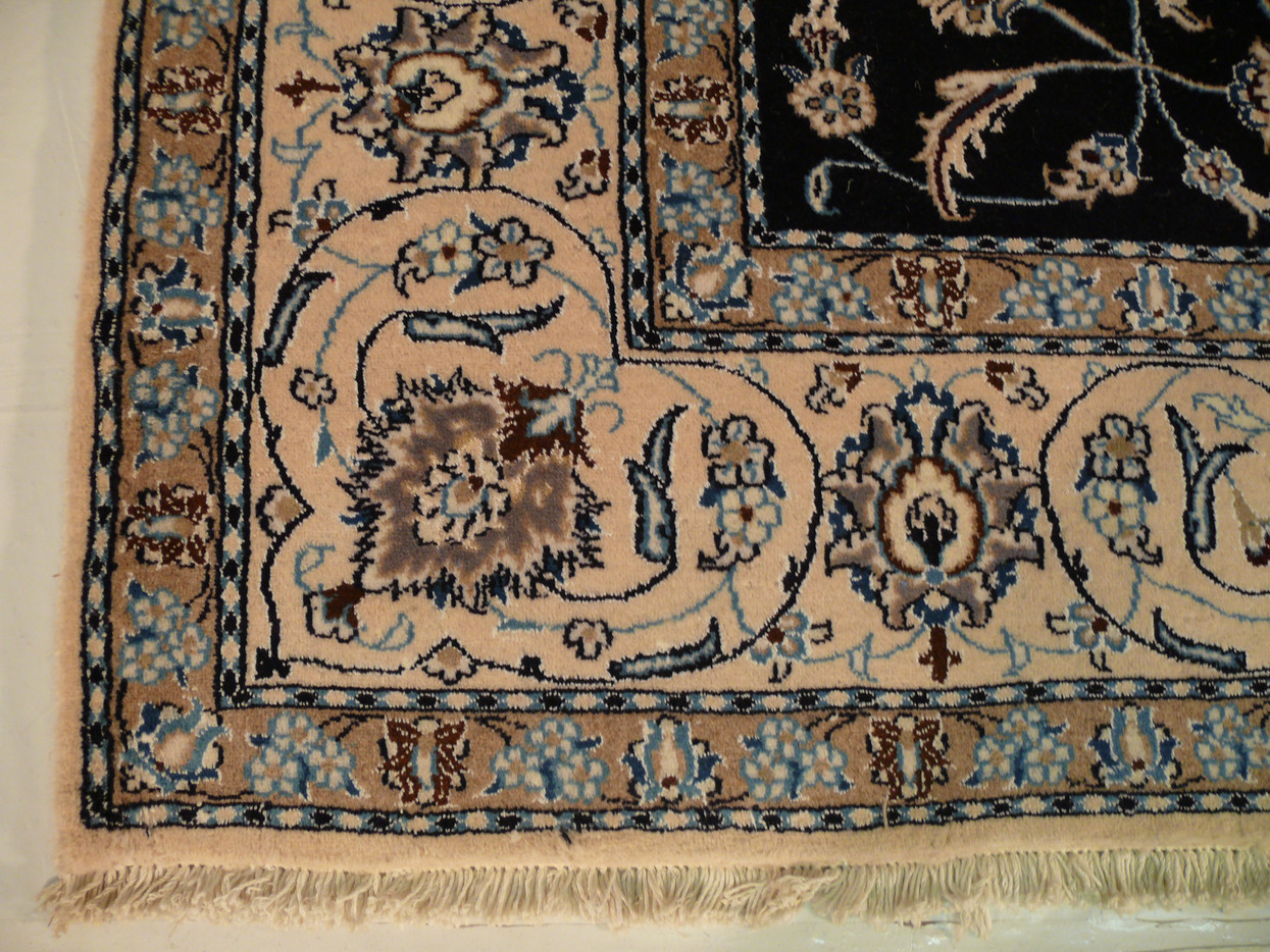 8'2" x 11'6" Persian Nain Rug All-Over Design Navy Blue