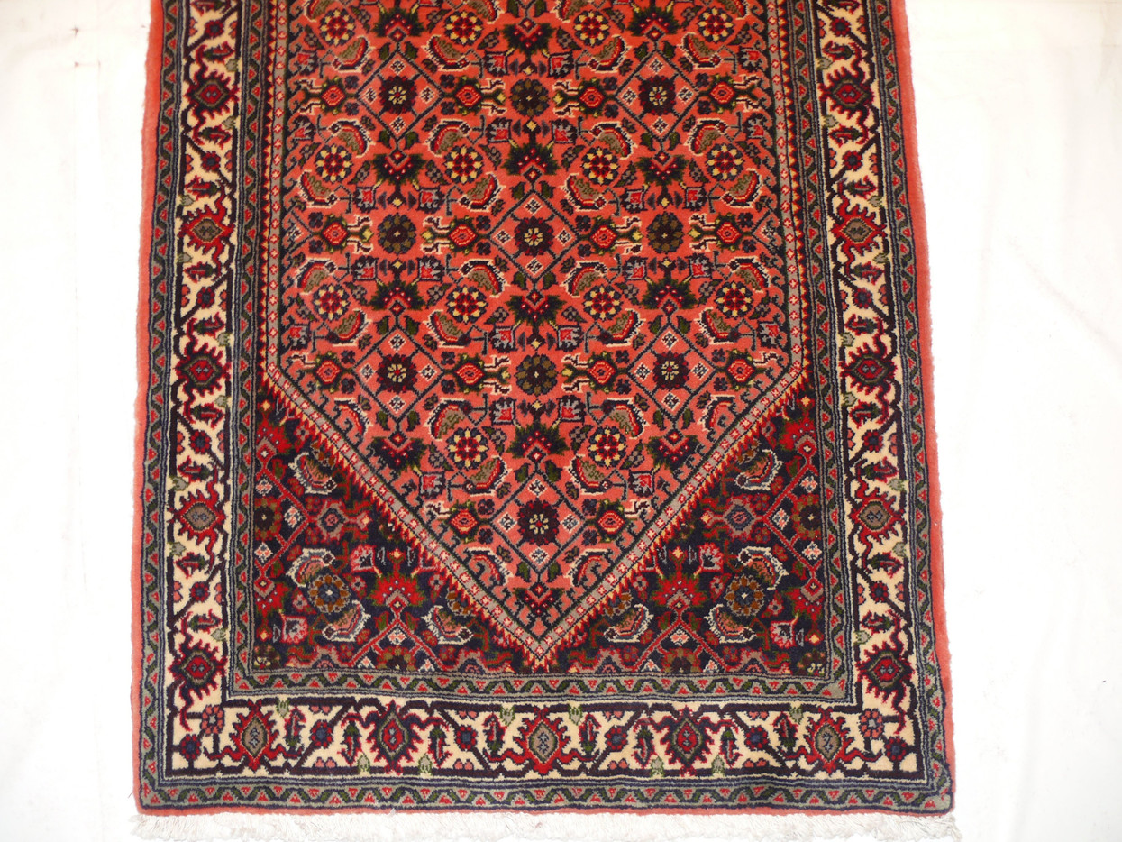 Edge and fringe detail of the Persian Bijar Runner Rug, highlighting the craftsmanship.