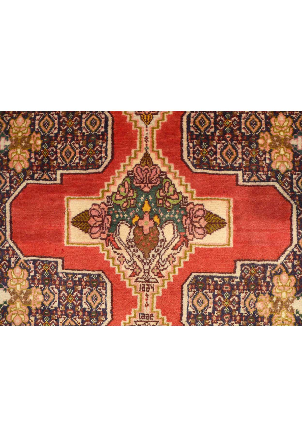 3 x 13 Geometric Persian Senneh Runner Rug