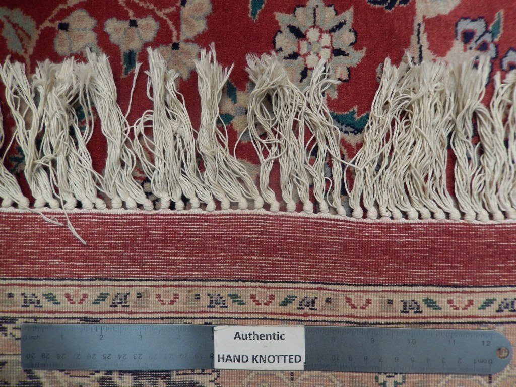 9' x 12' Tomato Red Very Fine Soft Sarouk Traditional Handmade Rug