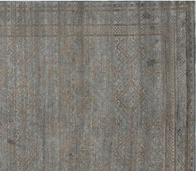 Gray Modern Affordable Handmade 5' x 8' Area Rug Silky Viscose Rayon& Wool