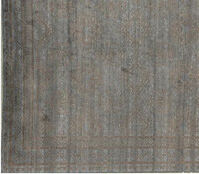 Gray Modern Affordable Handmade 5' x 8' Area Rug Silky Viscose Rayon& Wool