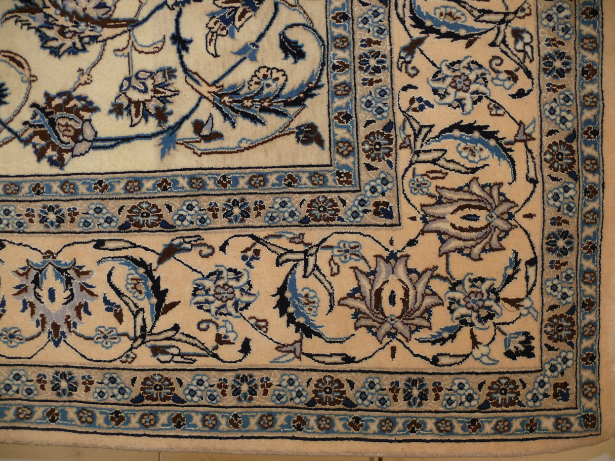 Plush 6'4 x 9'8 Persian Nain 9 LAA Wool and Silk Rug for a touch of opulence in your spac