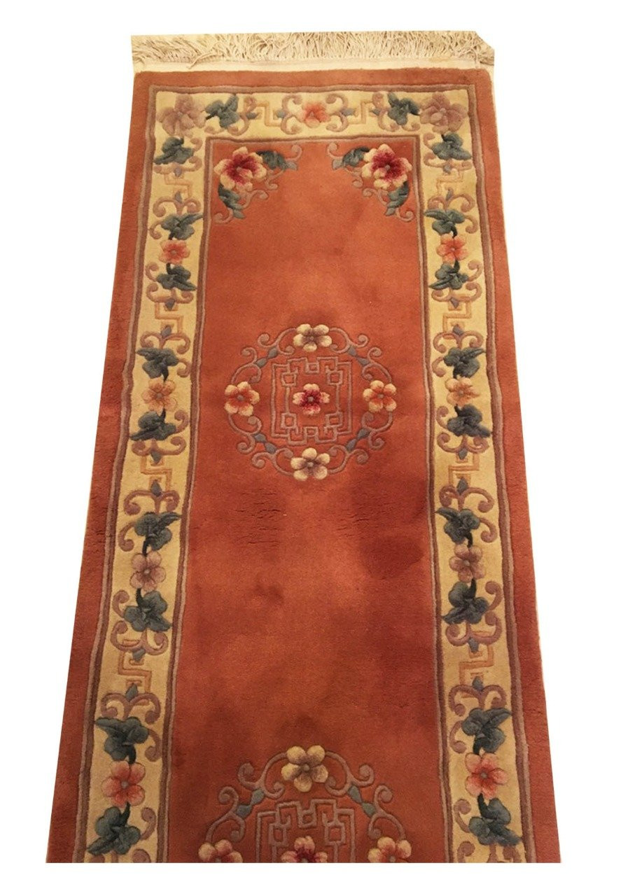 2'3 x 11 Floral Oriental Beijing Runner Rug