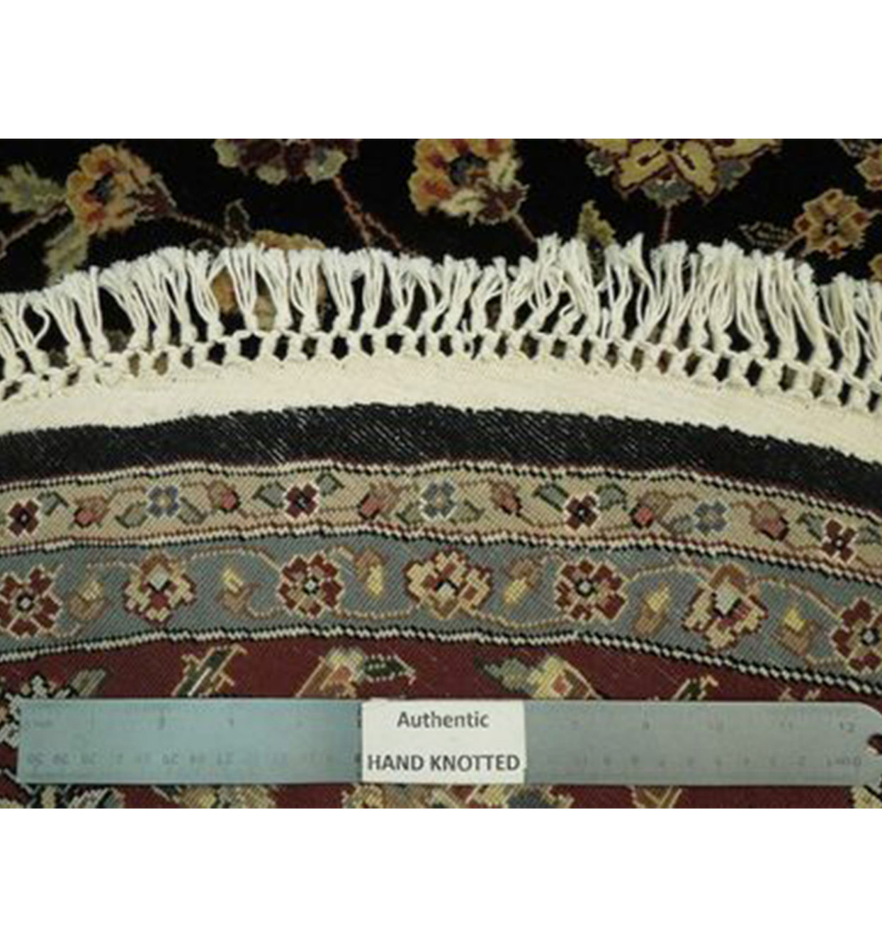 6 x 6 Oriental Tabriz All Over Wool & Silk Round Rug