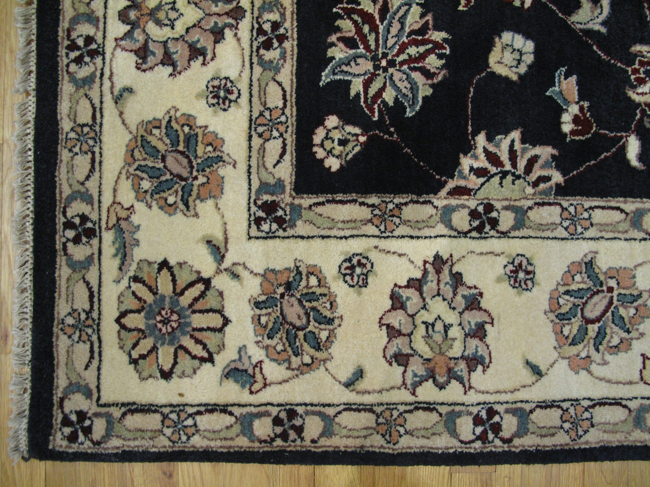 6 x 9 Ziglar Home Dyed Oriental Black Traditional Wool Handmade Rug
