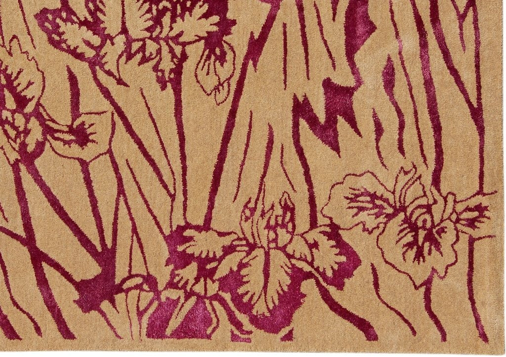 5 x 8 Modern Purple Orchid Flowers Rug