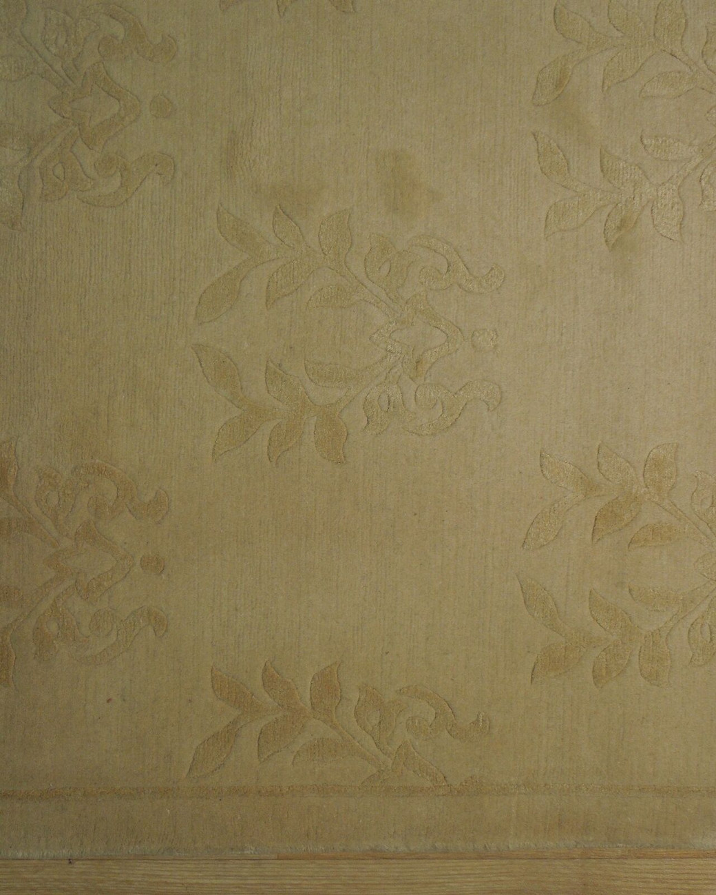 6x9 Wool & Silk Fine Quality Beige Nepalese Hand-Knotted Rug