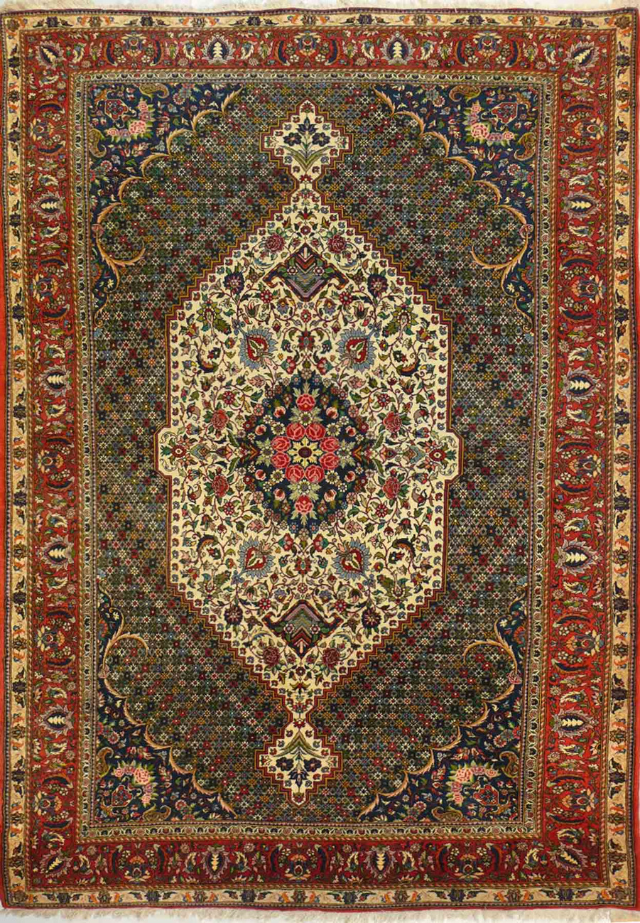 6'9" x 10'7" Botanical Garden Design Persian Bakhtiari Rug
