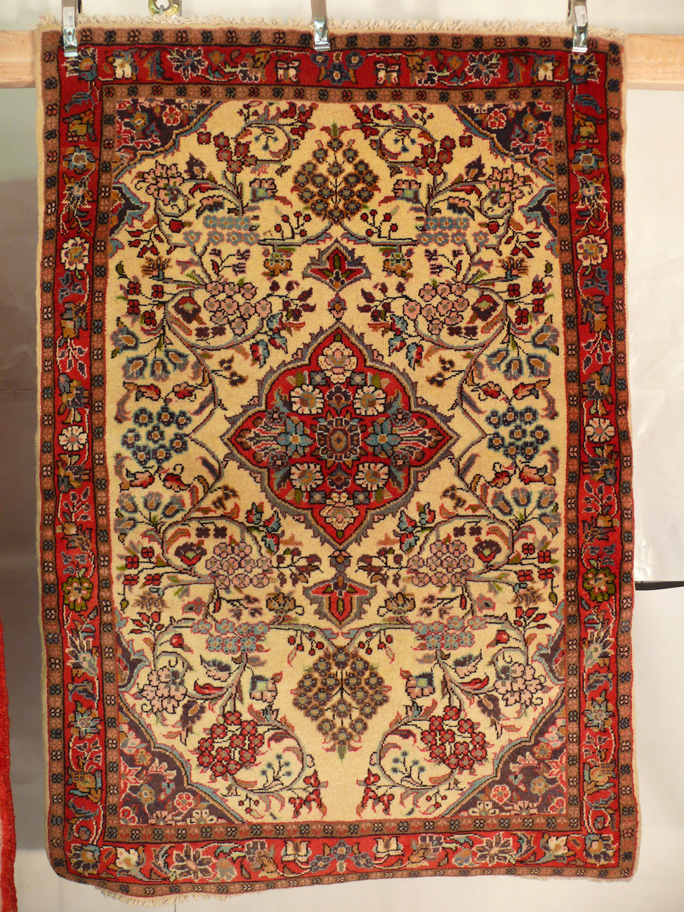 Detailed patterns on the 3'5 x 4'10 Persian Koliai rug