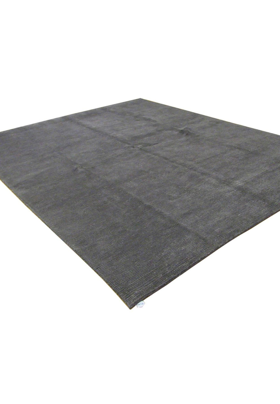 8 x 10 Modern Charcoal Colored Wool and Silk Rug