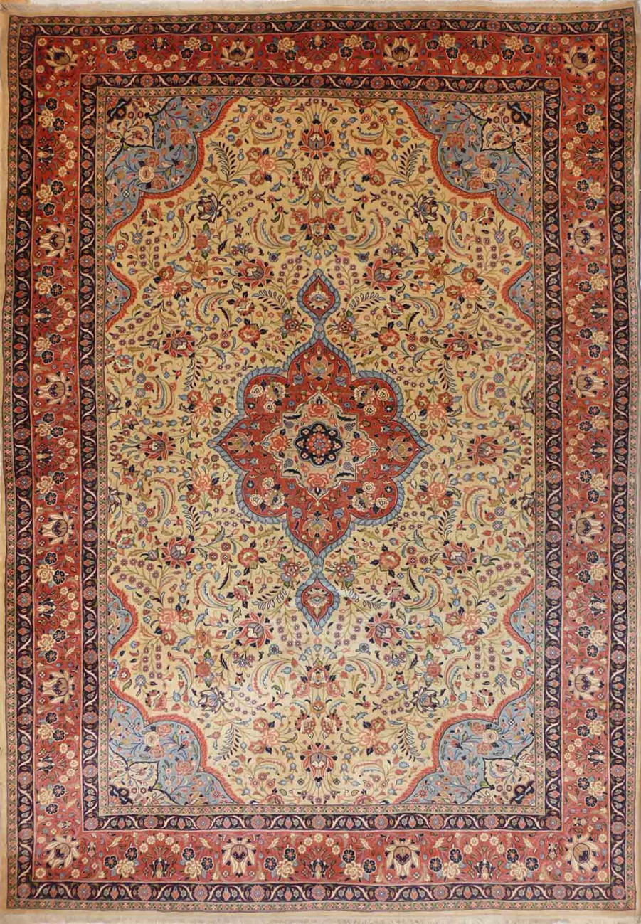 Top view of 7' x 10'2" Persian Bijar Rug showing intricate design