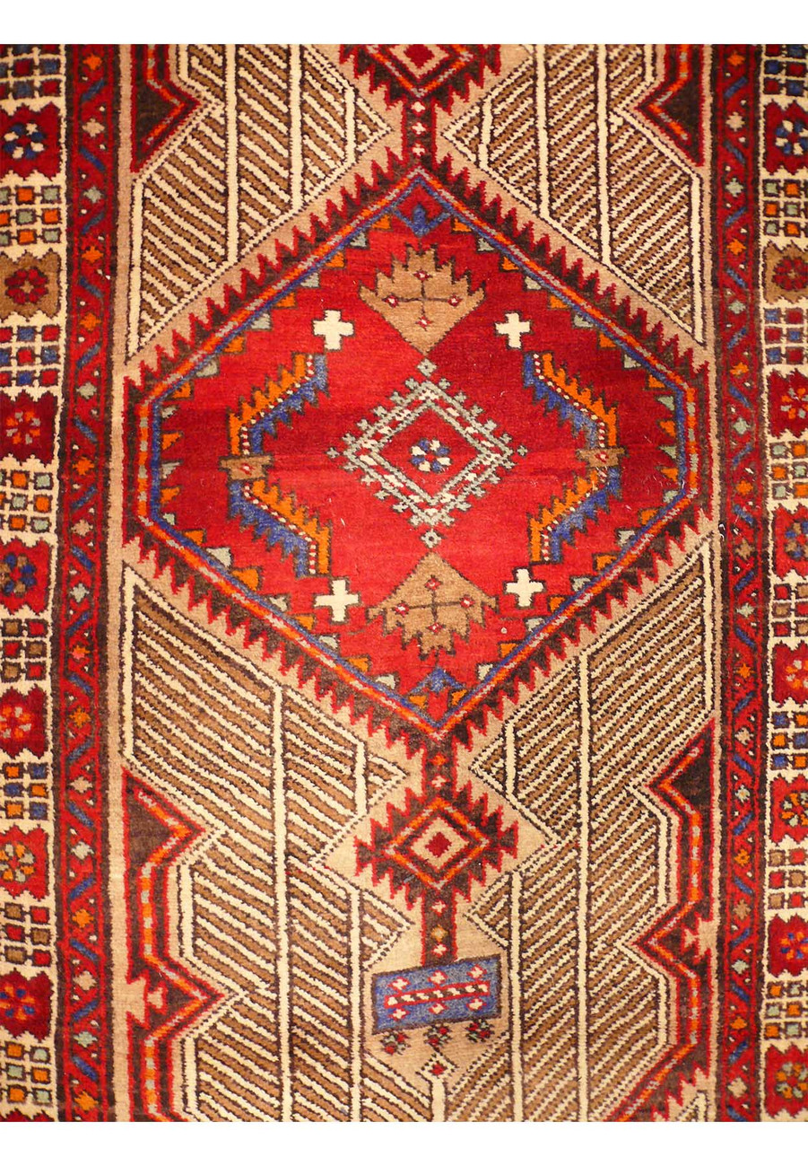 3'3 x 14'4 Semi-Antique Persian Kazak Runner Rug