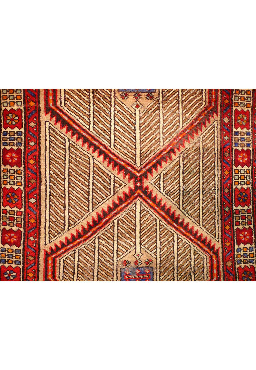 3'3 x 14'4 Semi-Antique Persian Kazak Runner Rug