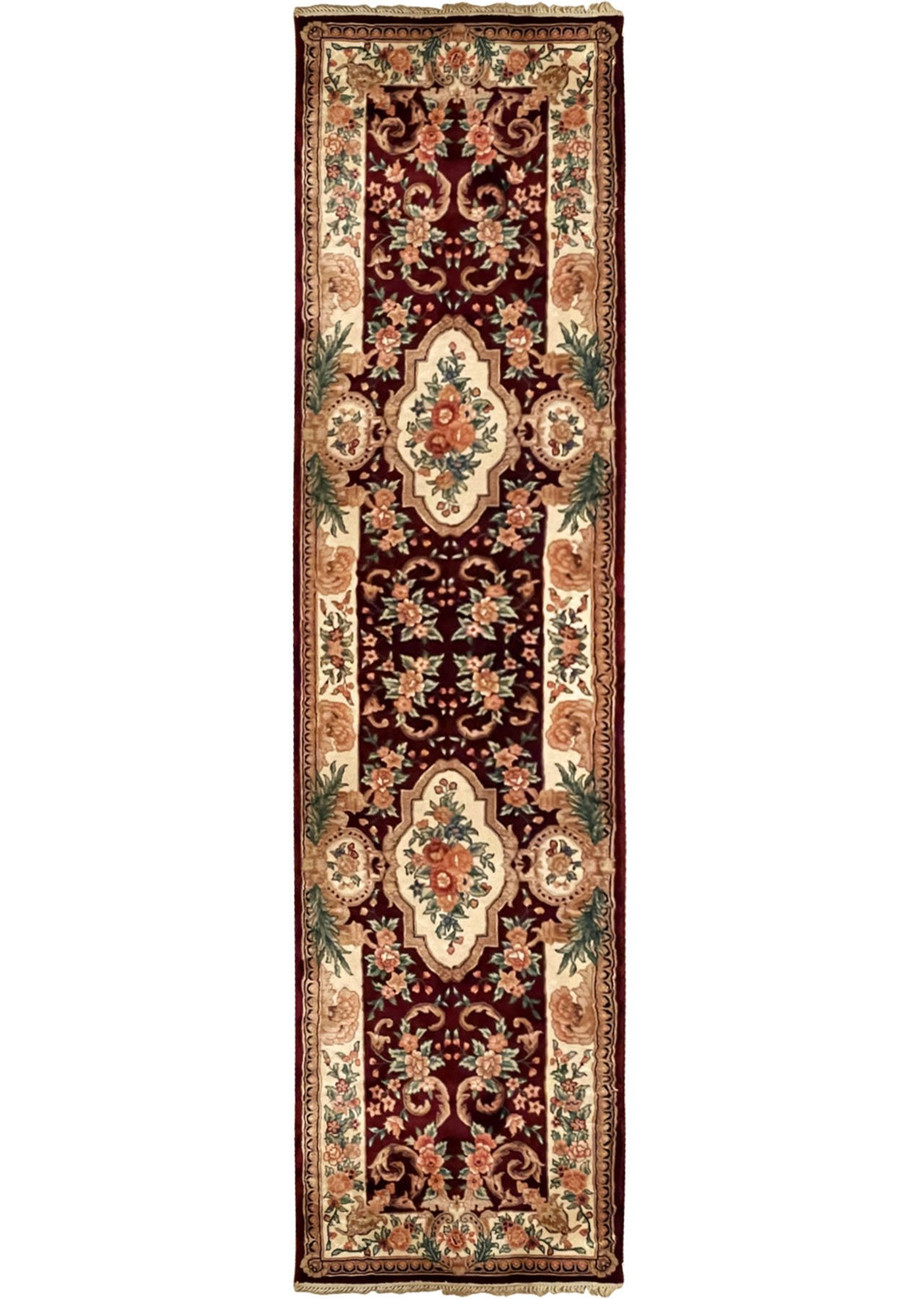 2'6 x 10 Oriental Sino 160 Wool & Silk Runner Rug