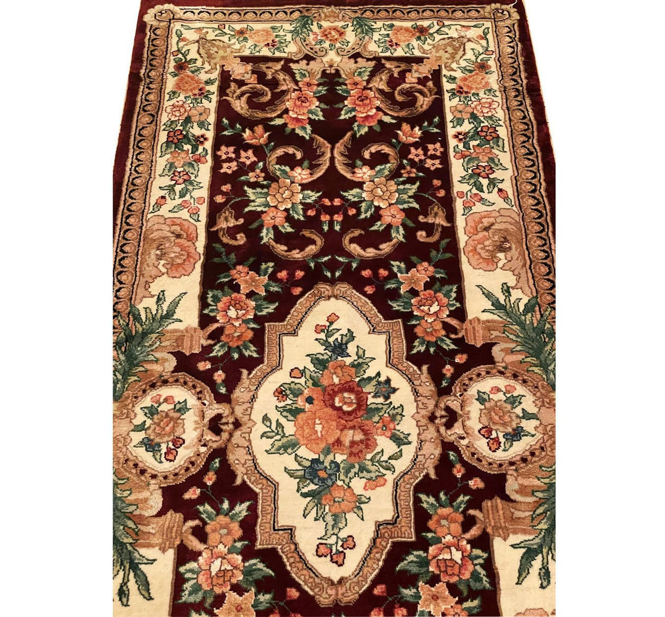 2'6 x 10 Oriental Sino 160 Wool & Silk Runner Rug