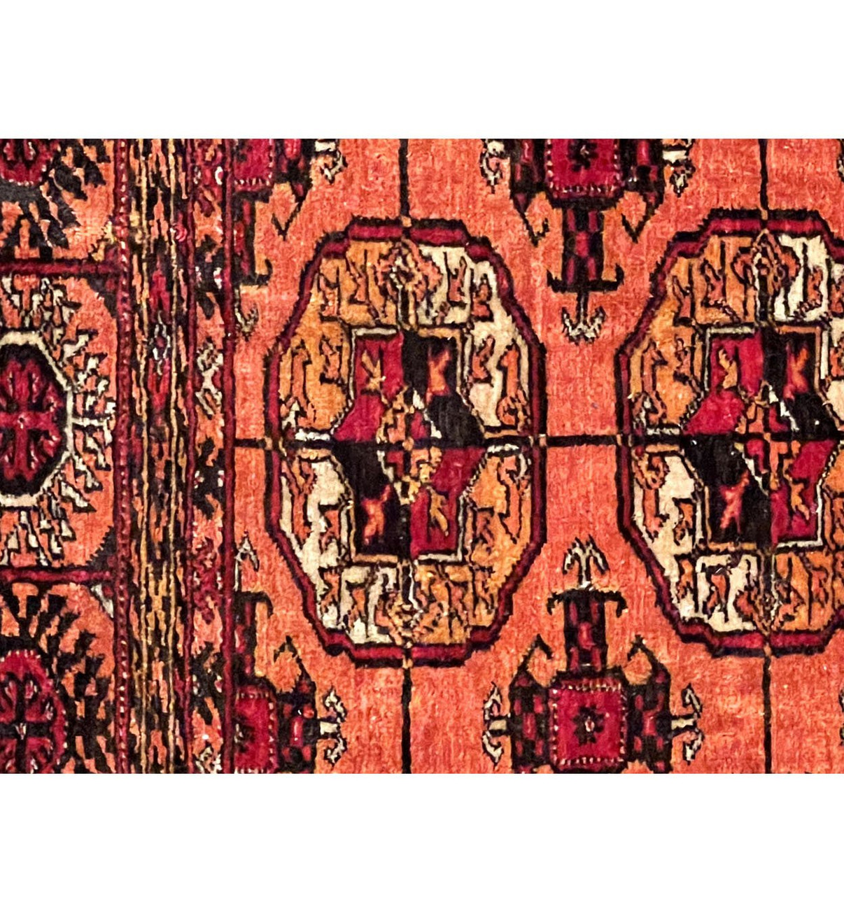 4 x 6 Antique Wool & Silk Afghan Mauri Rug