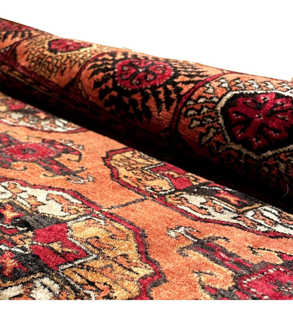 4 x 6 Antique Wool & Silk Afghan Mauri Rug