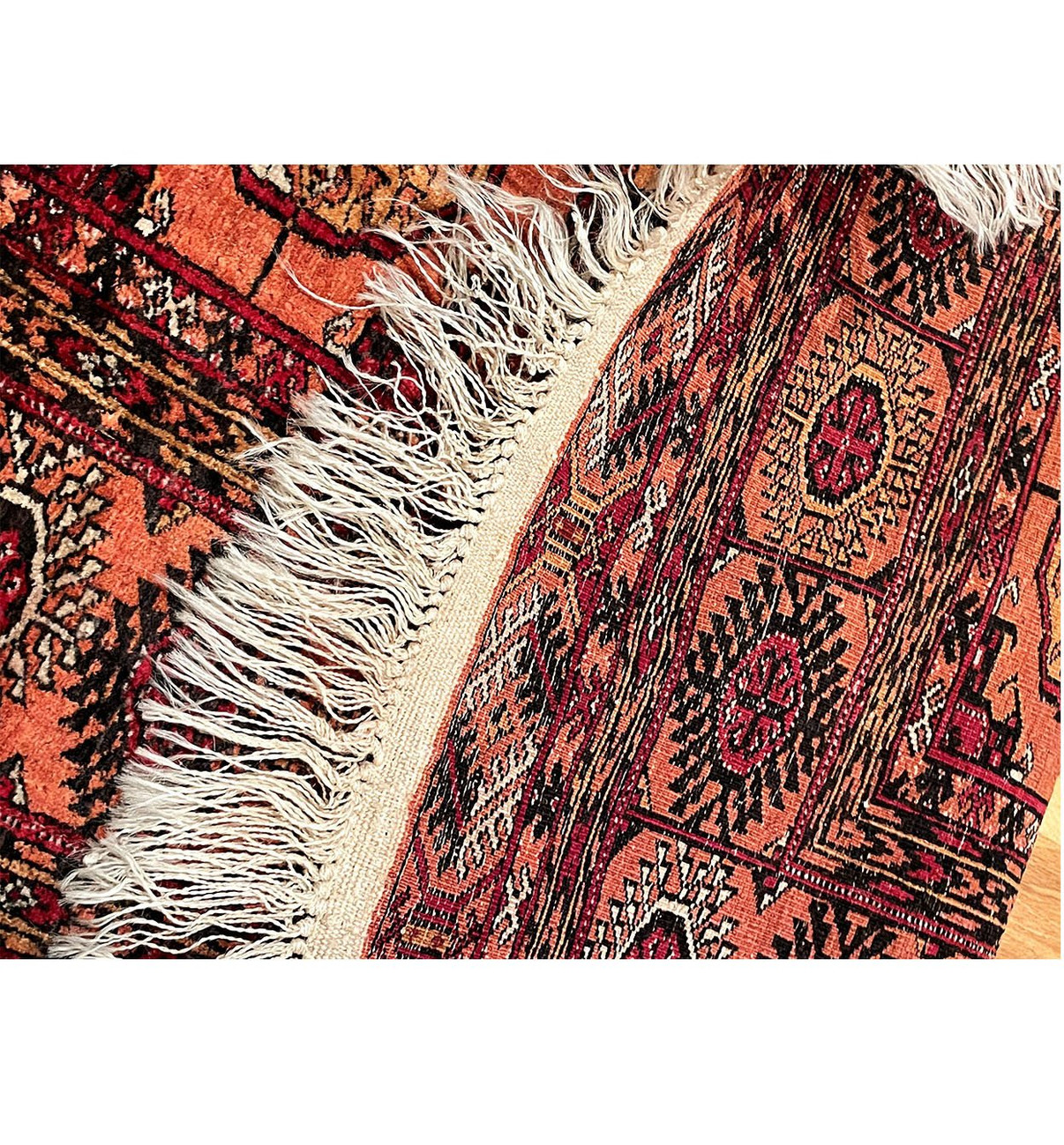 4 x 6 Antique Wool & Silk Afghan Mauri Rug