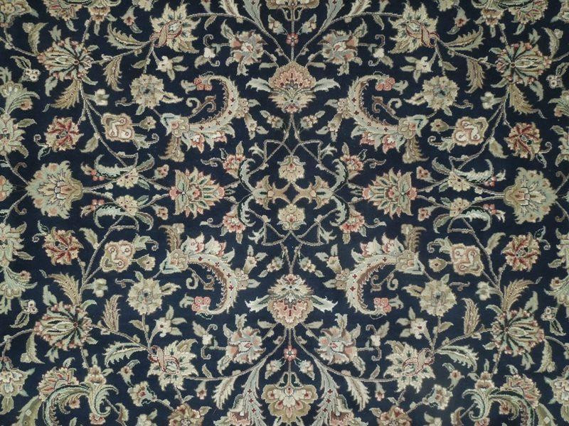 Oriental Jaipur Rug 9x12 Blue Midnight Dark High End Rug Wool & Silk