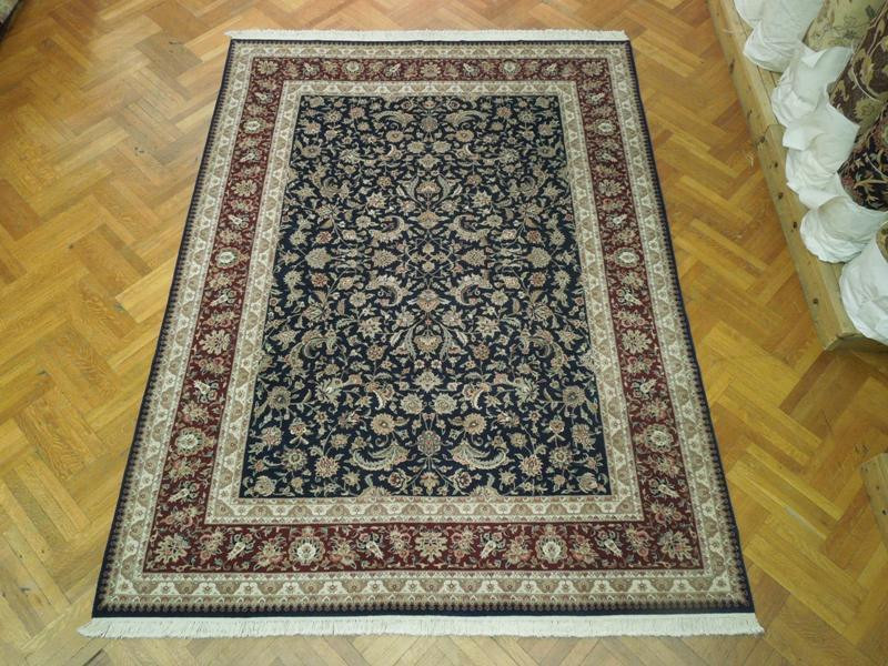Oriental Jaipur Rug 9x12 Blue Midnight Dark High End Rug Wool & Silk