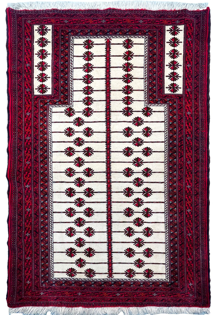 3'7" x 5'4 Rare Persian Baluch Tribal Rug