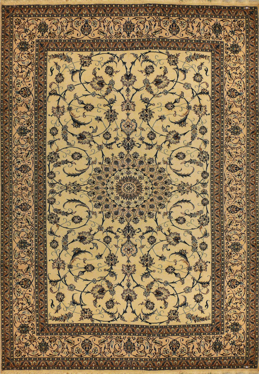 8'2 x 11'6 Persian Nain Dragon Medallion Design Rug