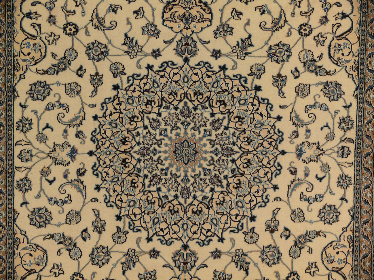 8 x 11'3 Persian Nain Rug Wool & Silk