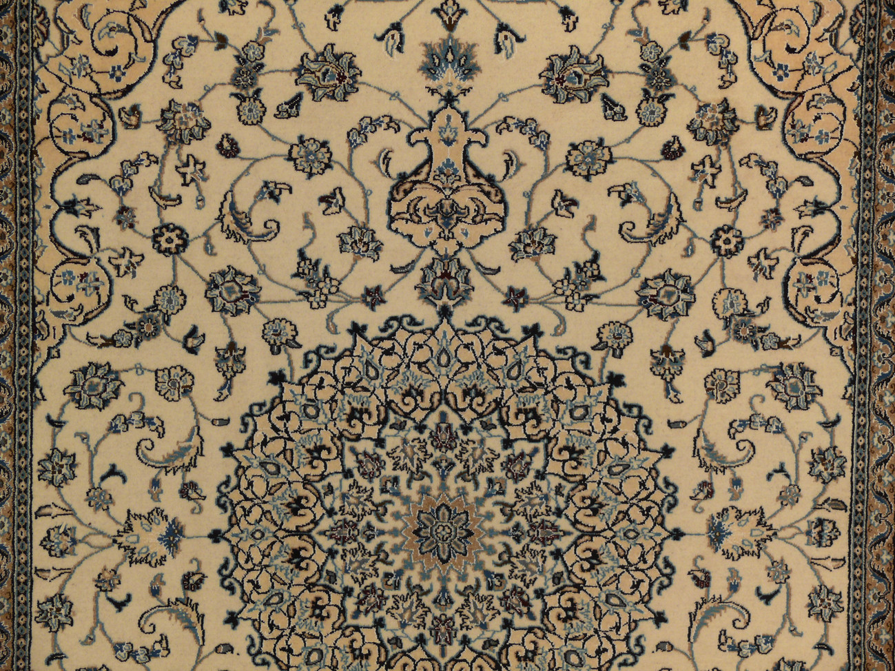 8 x 11'3 Persian Nain Rug Wool & Silk