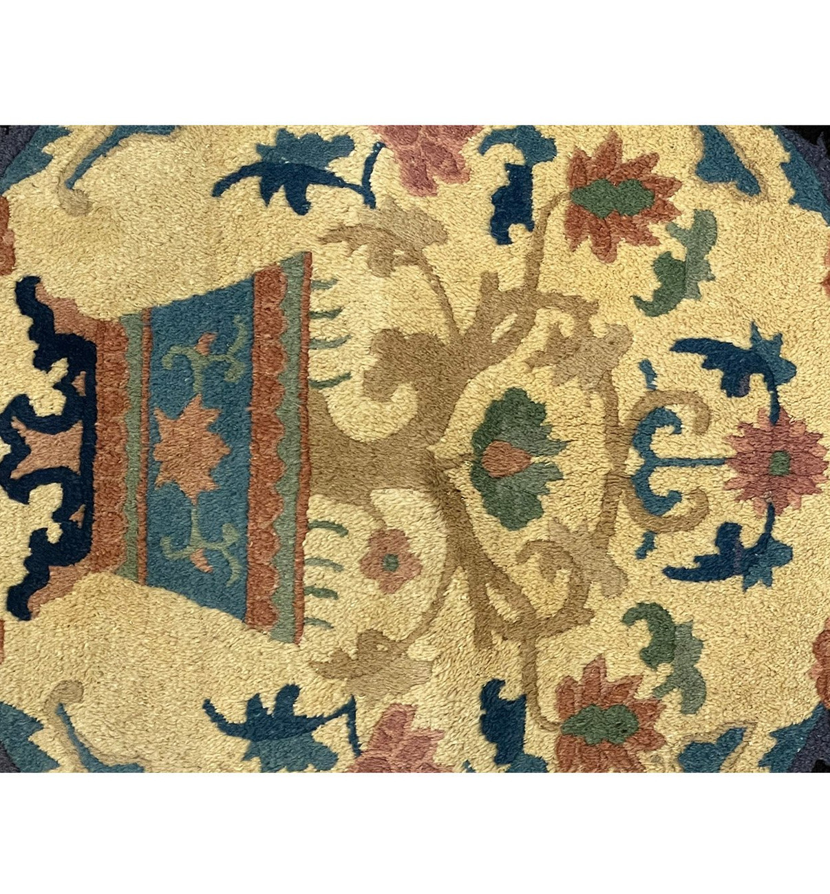 2 x 2 Antique Oriental Art Deco Round Rug