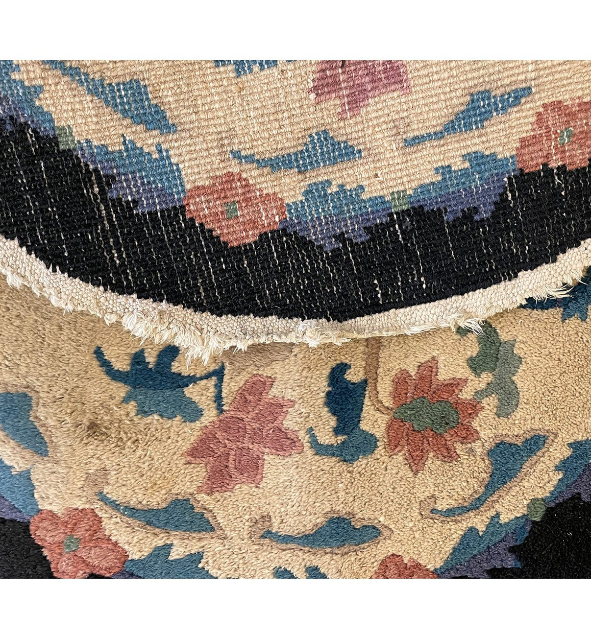 2 x 2 Antique Oriental Art Deco Round Rug