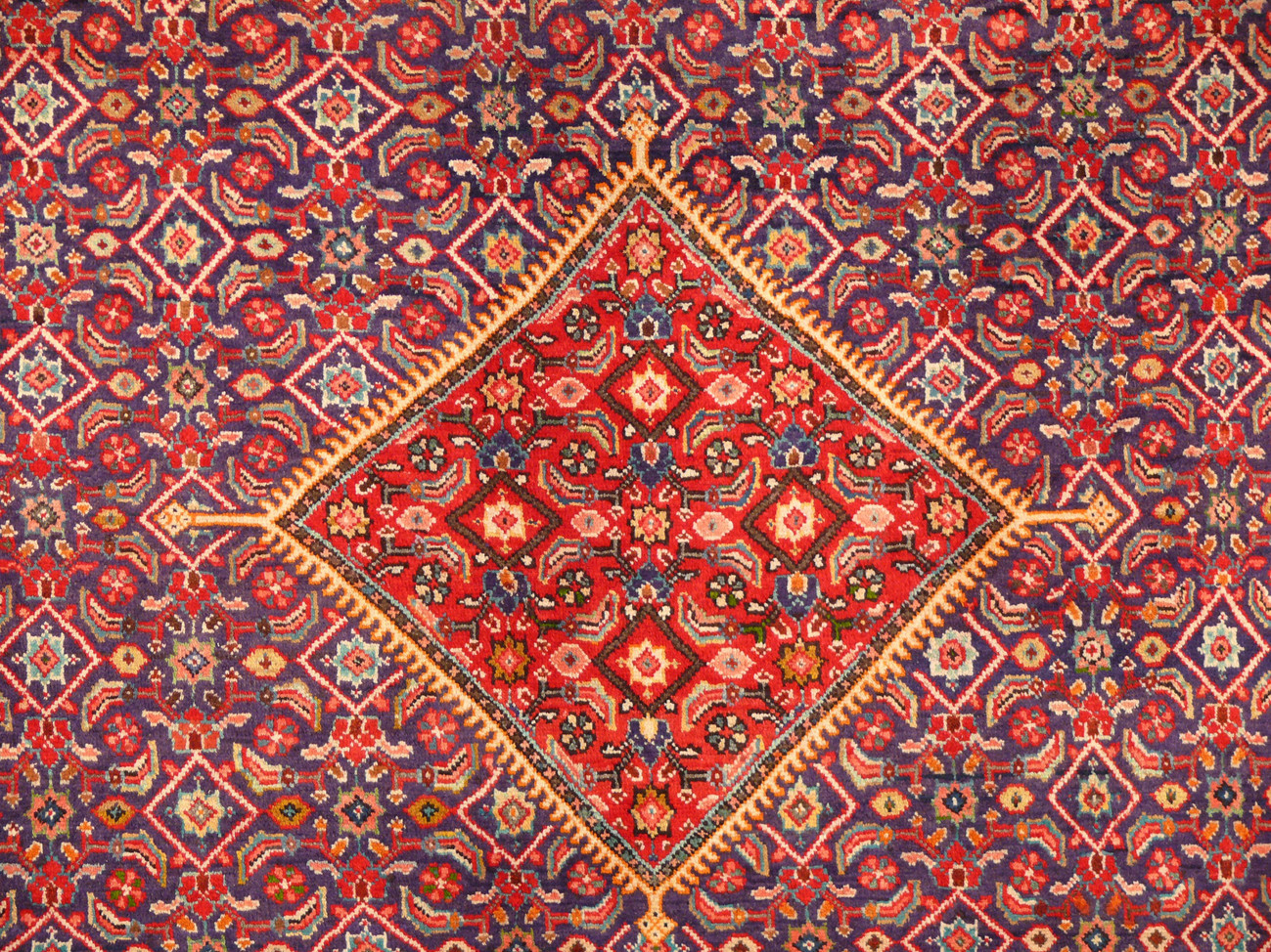 10 x 12 Persian Mahal Rug Diamond Shape Medallion