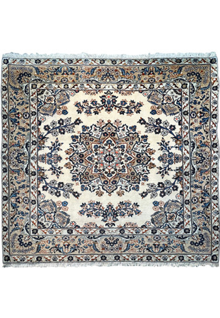6'7" x 6'7" Persian Kashan Square Rug