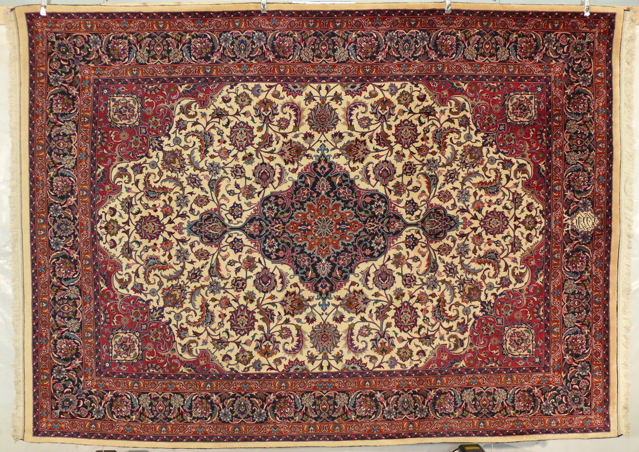 7 x 9'6" Premium Persian Mashad Rug signed by master weaver