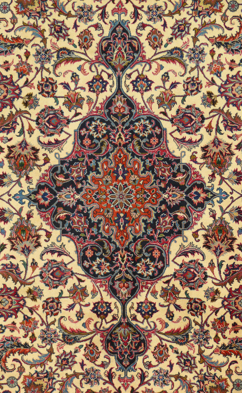 7 x 9'6" Premium Persian Mashad Rug signed by master weaver