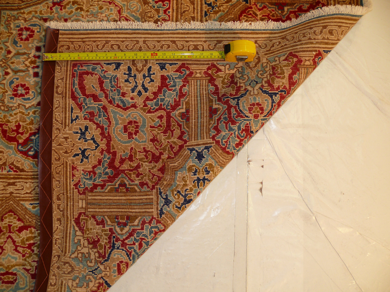 9 x 13 Persian Kerman Rug Royal Blue Corner Medallion