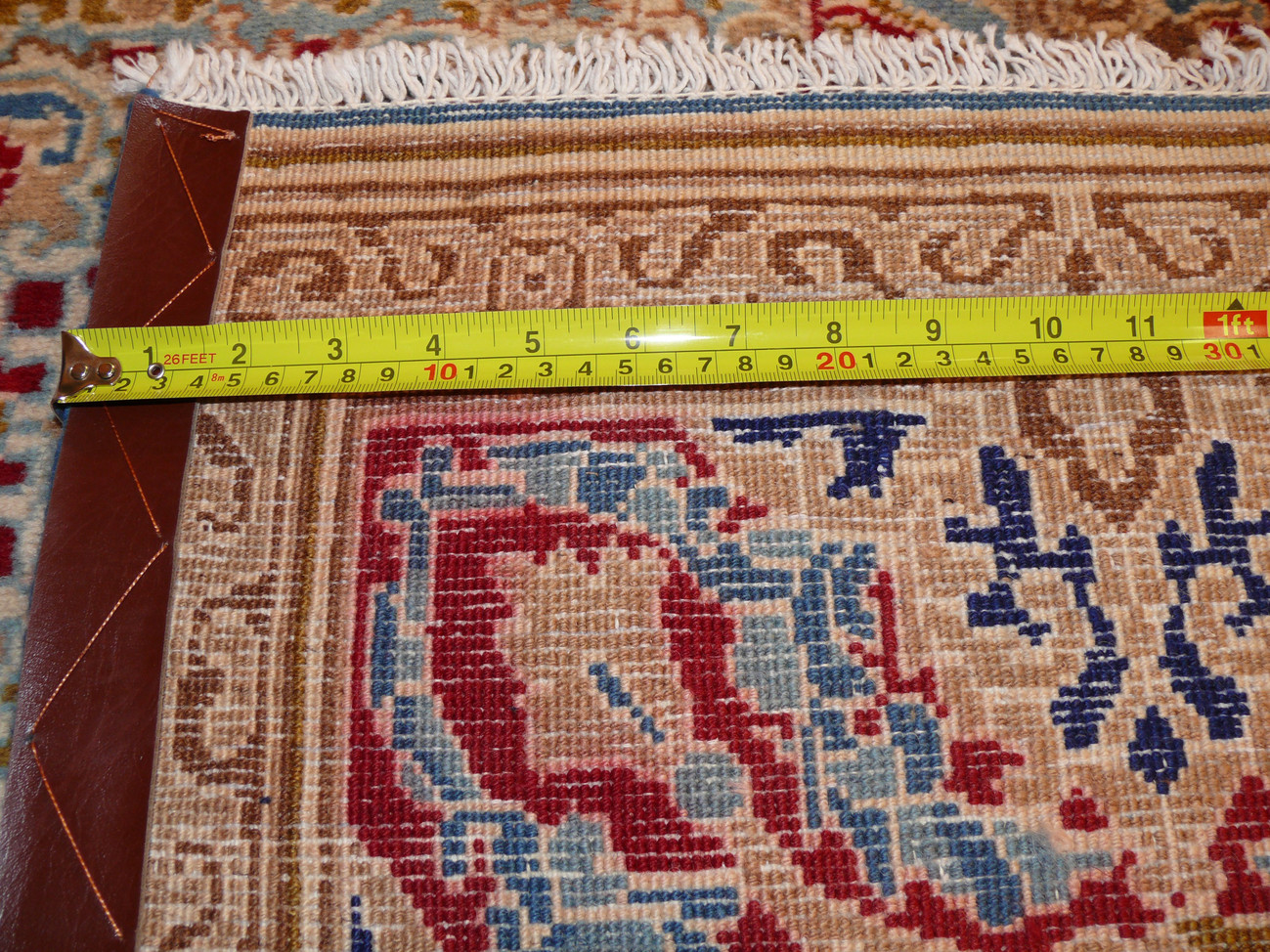 9 x 13 Persian Kerman Rug Royal Blue Corner Medallion