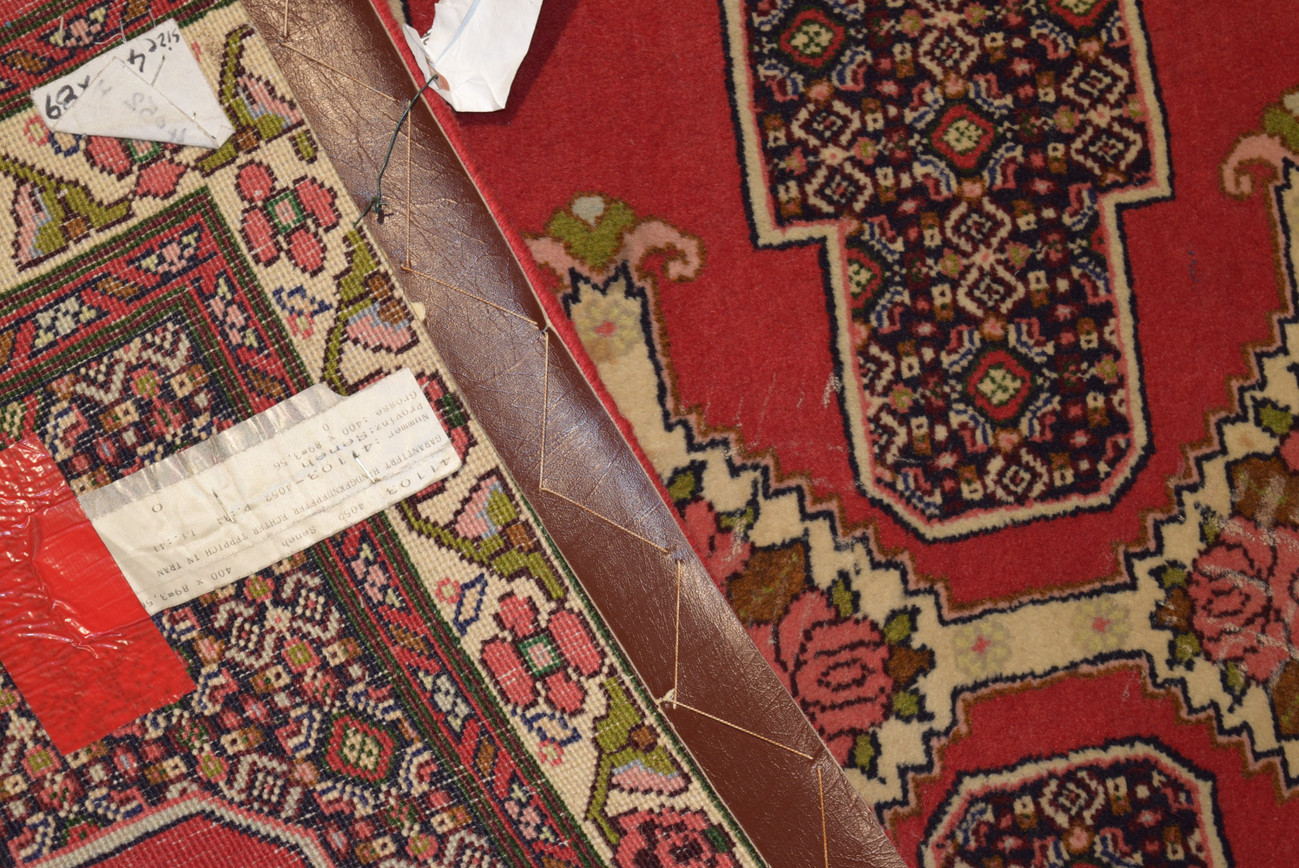 Density showing the knots of a 3x12 Senneh Runner Rug