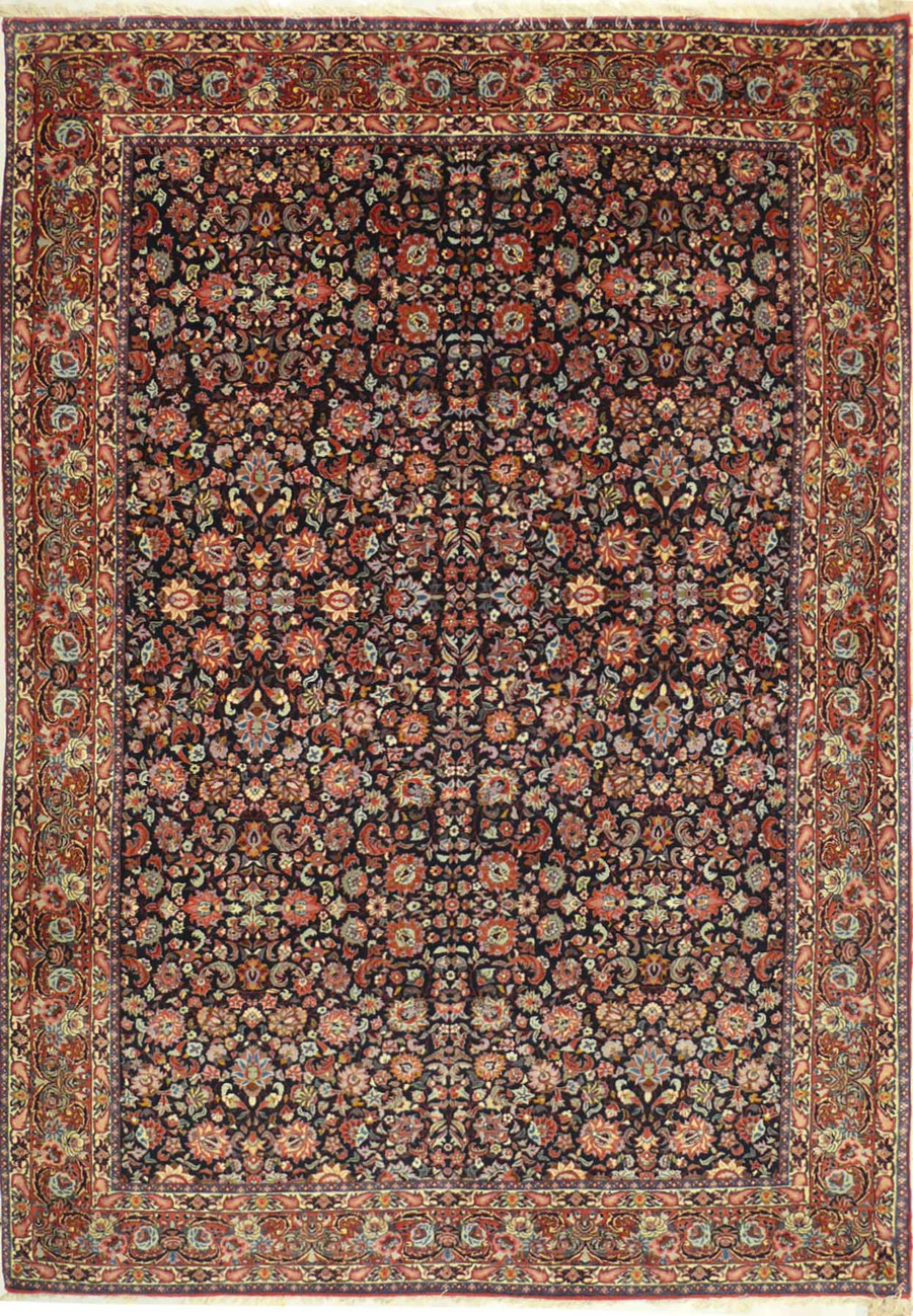 6'6 x 9'5 Persian Bijar All Over Design Rug hand-knotted Kurdistan iron rug