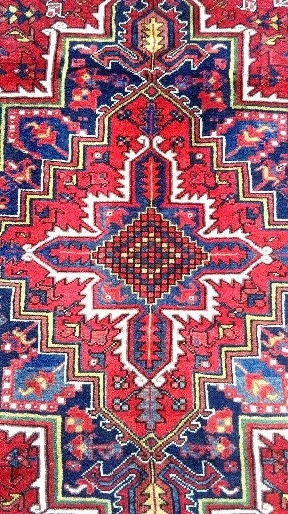8'3 x 11'5 Geometric Persian Heris Rug
