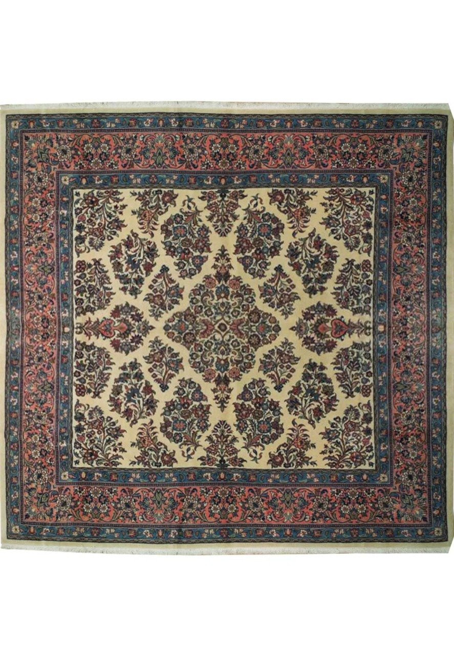 8 x 8 Persian Sarough Square Rug