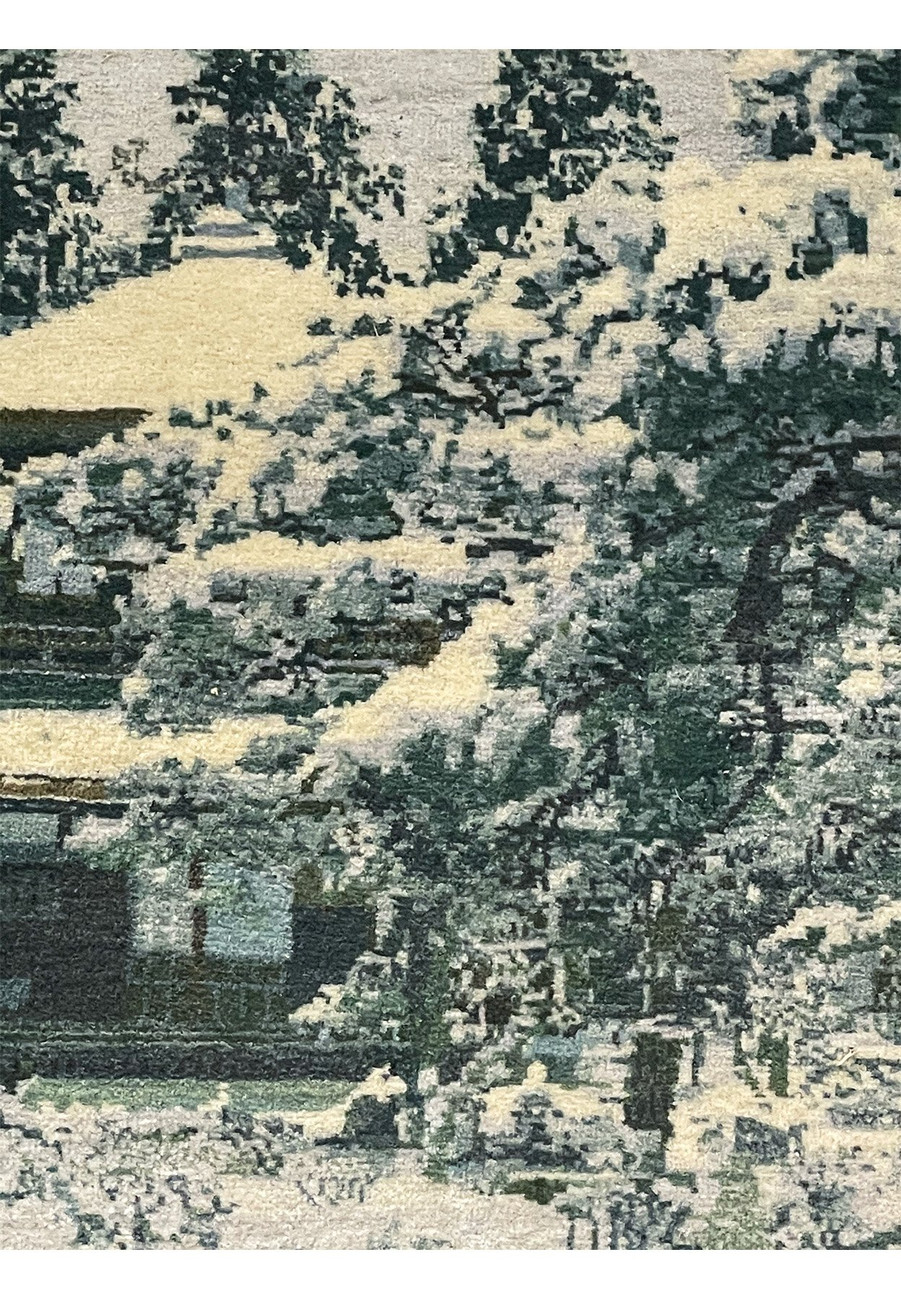 2' x 2'6 Framed Persian Qum Wool & Silk Rug