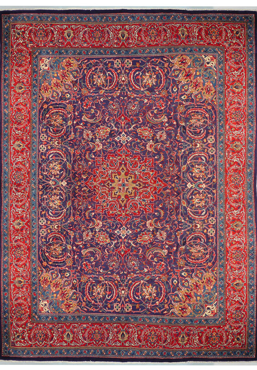 10x13 Persian Mahal rug with floral design on red background