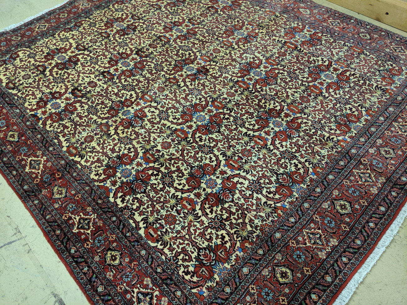 8 x 9 Persian All-Over "Iron" Duralble Ivory Bijar Rug